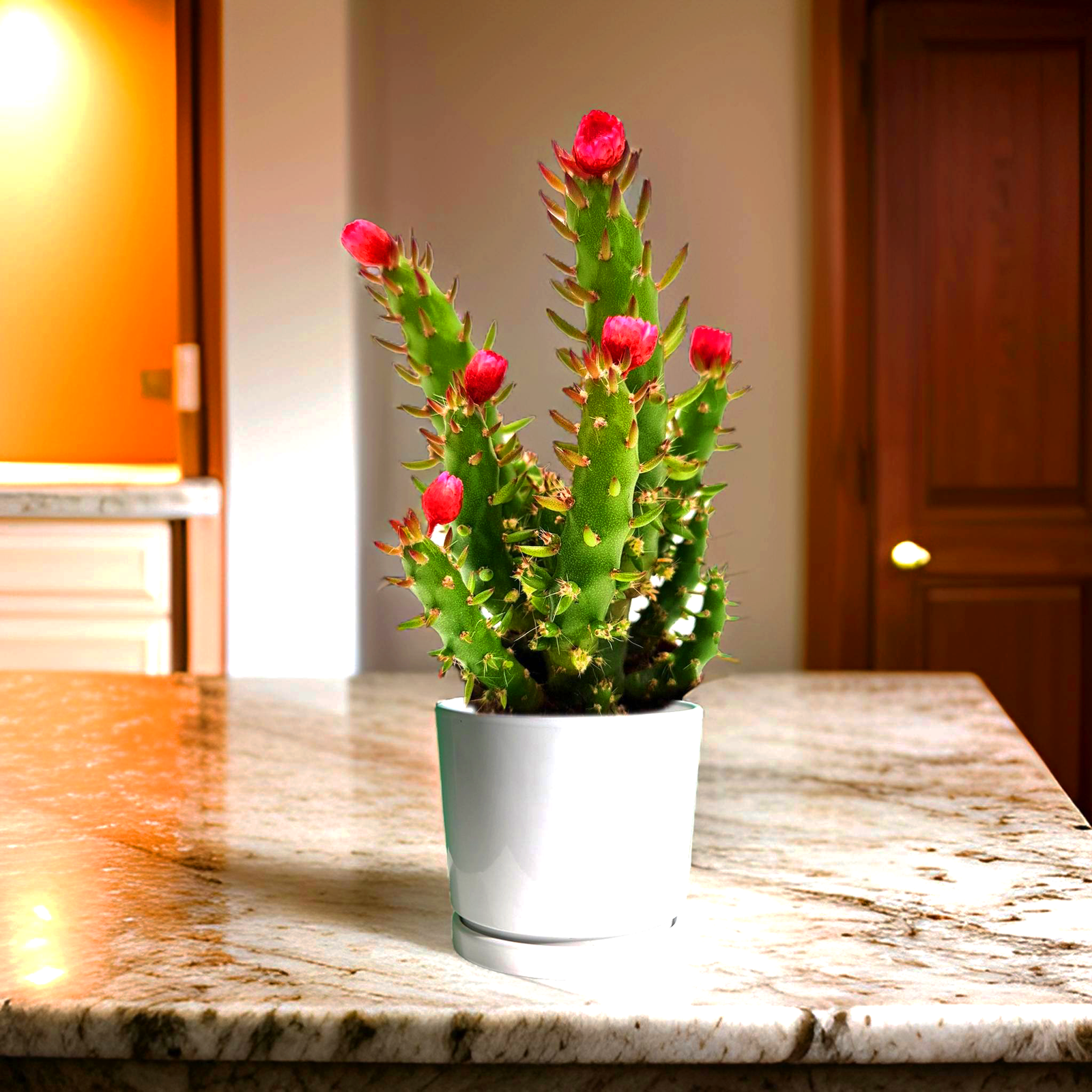 FinalCeramics2.png Eve's pin Cactus | Opuntia Subulata Indoor 5-8cm - Image 1